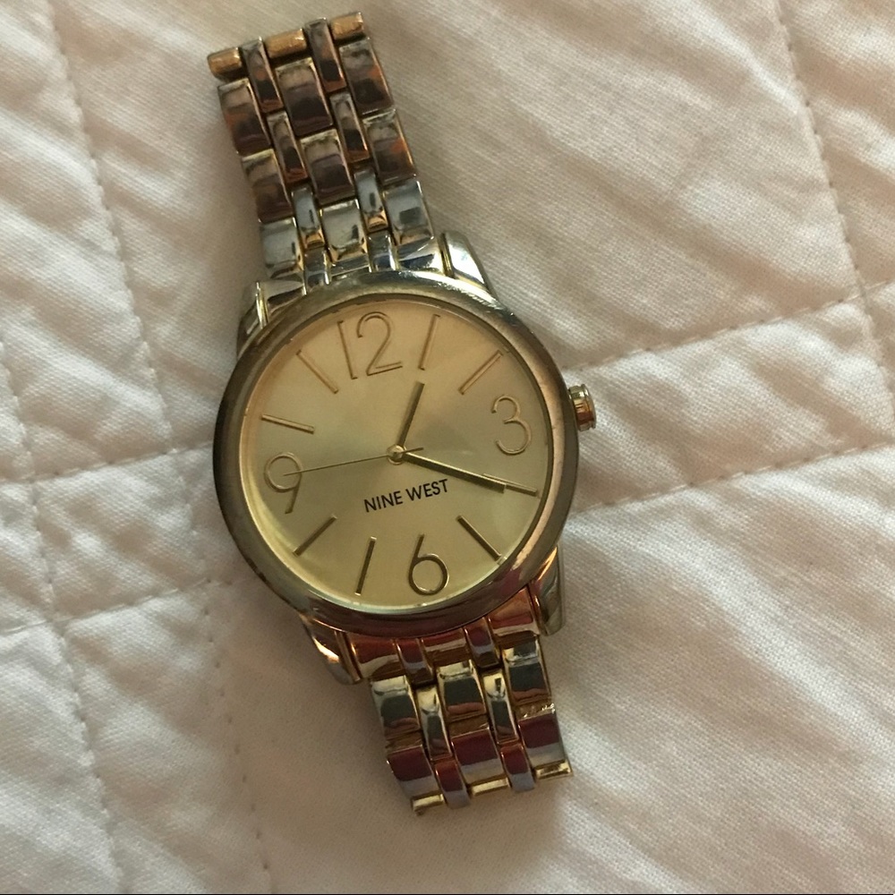 Nine West Goldtone Bracelet Watch with Sunray Dial